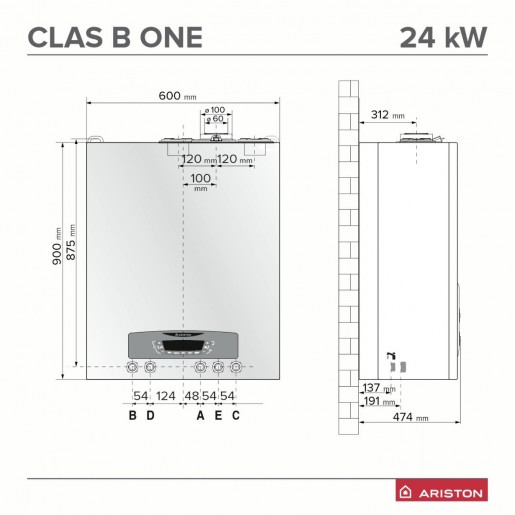 Котел газовий Ariston CLAS B ONE Wi‑Fi 35 кВт