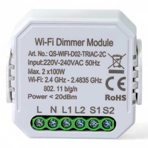 436421 Розумний вимикач - регулятор Tervix Pro Line WiFi Dimmer (2 клавіші)