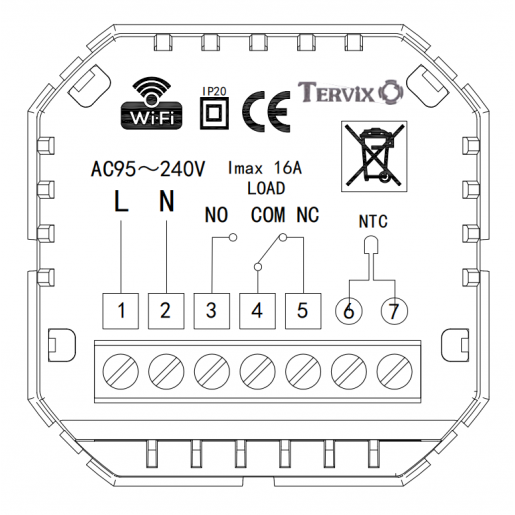 117330 Термостат з ZigBee управлінням Tervix Pro Line для газового/електричного котла, чорний