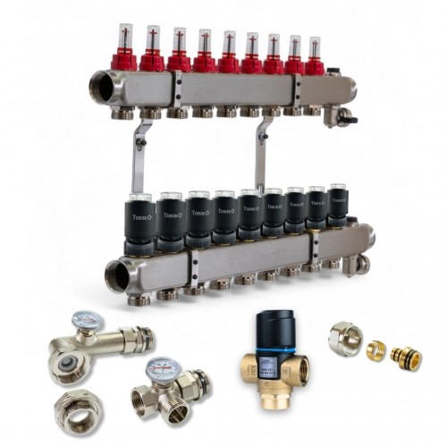 521109 Комплект обладнання для водяної теплої підлоги на 9 контурів  з клапаном ATM