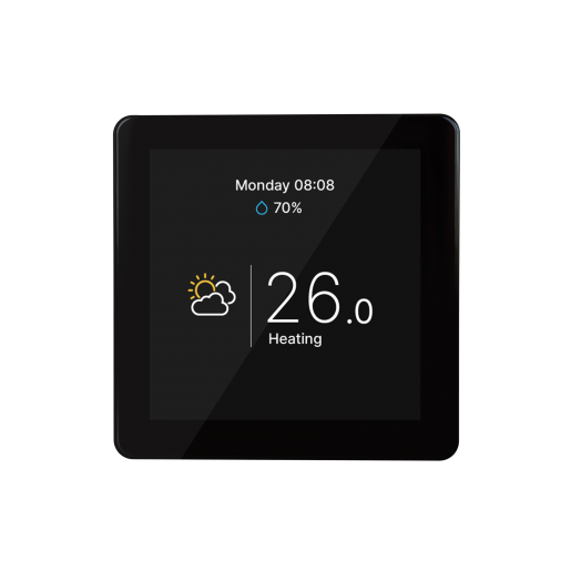 114150 Кімнатний сенсорний термостат з WiFi управлінням Tervix Pro Line WiFi TouchScreen Thermostat (підлога), чорний