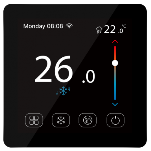 114350 Кімнатний сенсорний термостат з WiFi управлінням Tervix Pro Line WiFi TouchScreen Thermostat (котел), чорний