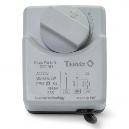 201155 2-ходовий кульовий клапан н/з 1/2" DN15 з нержавіючої сталі з електроприводом Tervix Pro Line ORC