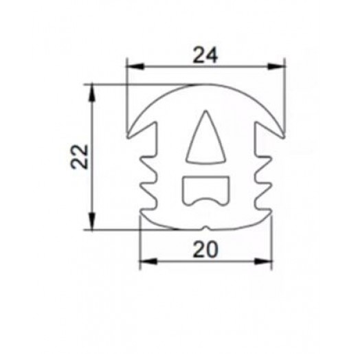Ущільнювач для сонячних панелей (24*22*20 мм), EPDM