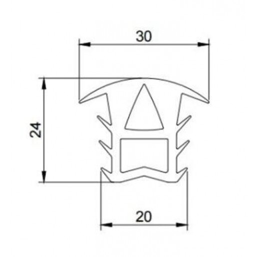 Ущільнювач для сонячних панелей (30*24*20 мм), EPDM