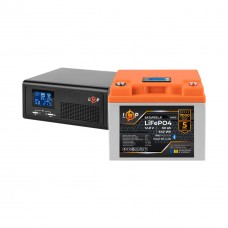 Комплект резервного живлення LP(LogicPower) ДБЖ + літієва (LiFePO4) батарея (UPS В430VA + АКБ LiFePO4 640W)