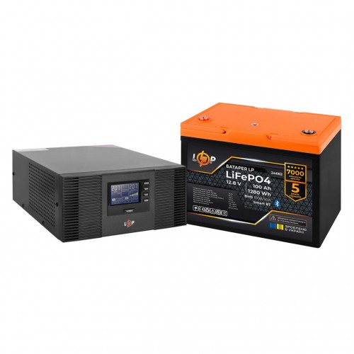 Комплект резервного живлення LogicPower B1500 + літієва (LiFePO4) батарея 1280Wh