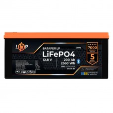 Акумулятор LP LiFePO4 12,8V - 200 Ah (2560Wh) (BMS 200A/100А) пластик Smart BT