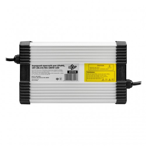 Зарядний пристрій для акумуляторів LiFePO4 48V (58.4V)-10A-480W-LED