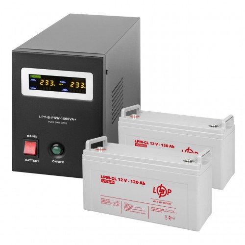Комплект резервного живлення LP (LogicPower) ДБЖ + гелева батарея (UPS B1500 + АКБ GL 2880W)