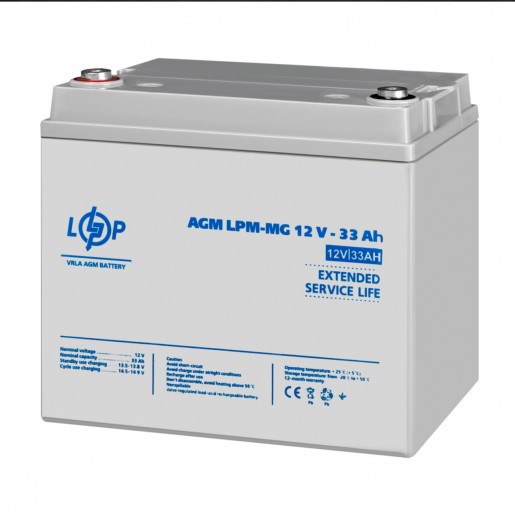 Акумулятор мультигелевий LPM-MG 12V - 33 Ah
