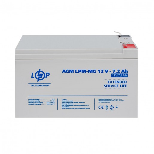 Акумулятор мультигелевий LPM-MG 12V - 7.2 Ah