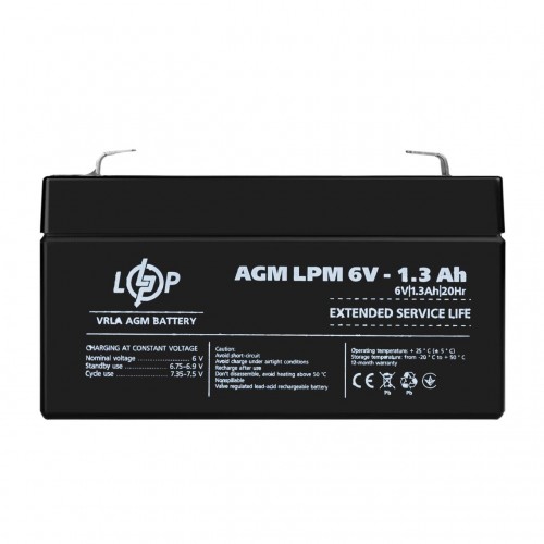 Акумулятор AGM LPM 6V - 1.3 Ah