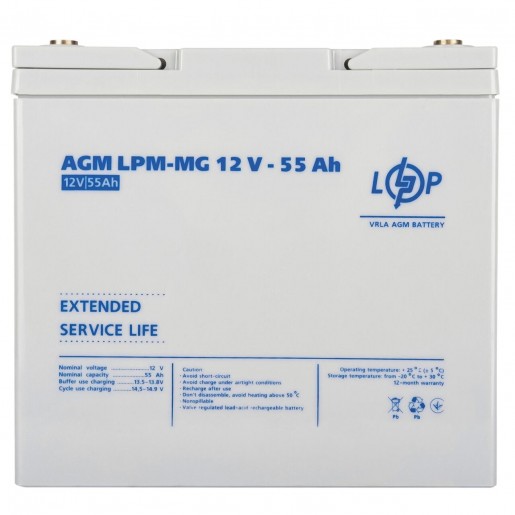 Акумулятор мультигелевий LPM-MG 12V - 55 Ah