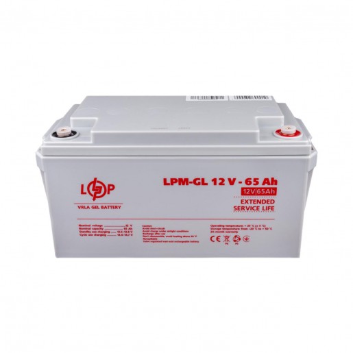 Акумулятор гелевий LPM-GL 12V - 65 Ah