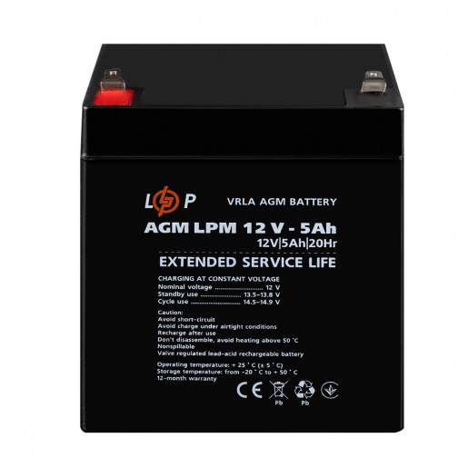 Розпродаж (3861) Акумулятор AGM LPM 12V - 5 Ah (11-2024)