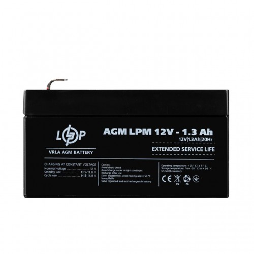 Розпродаж (4131) Акумулятор AGM LPM 12V - 1,3 Ah (11-2024)