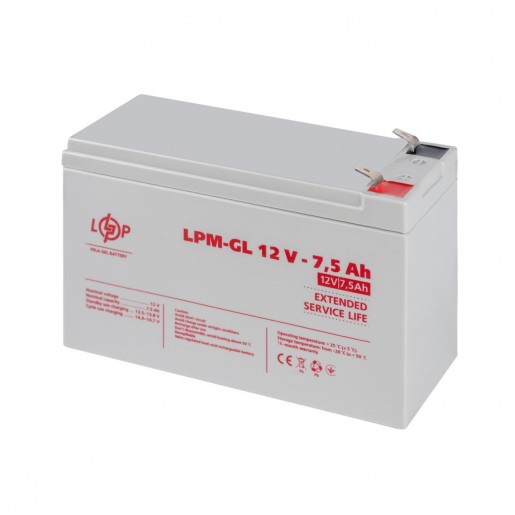 Розпродаж Акумулятор гелевий LPM-GL 12V - 7.5 Ah