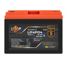 Акумулятор LP LiFePO4 12,8V - 32 Ah (410Wh) (BMS 40А/32A) пластик Smart BT